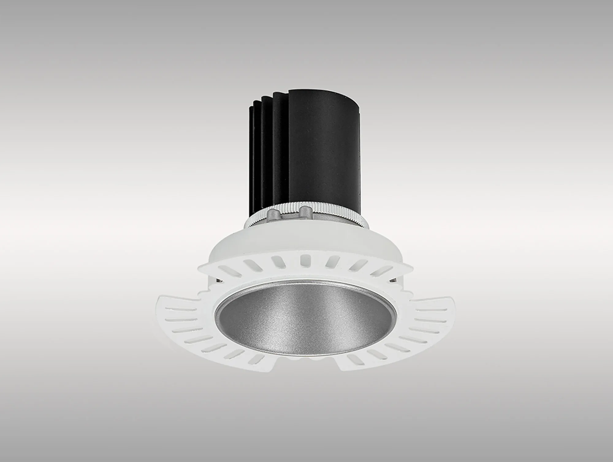 Basy 12 Tridonic Powered 12W 2700K 1200lm 36° CRI>90 LED Engine Silver Fixed Recessed Spotlight, IP20 DM201825  Dlux Basy 12